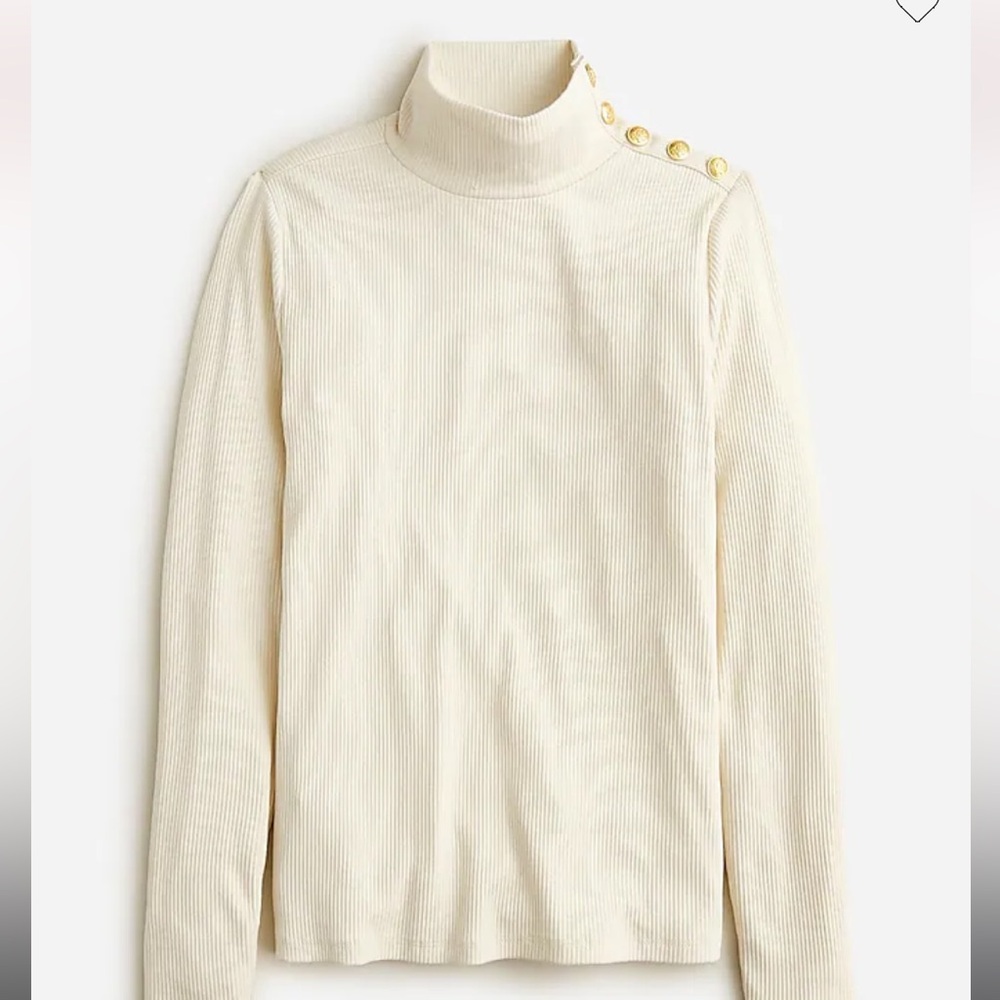 NWT J.Crew Vintage Rib Turtleneck with Buttons Medium